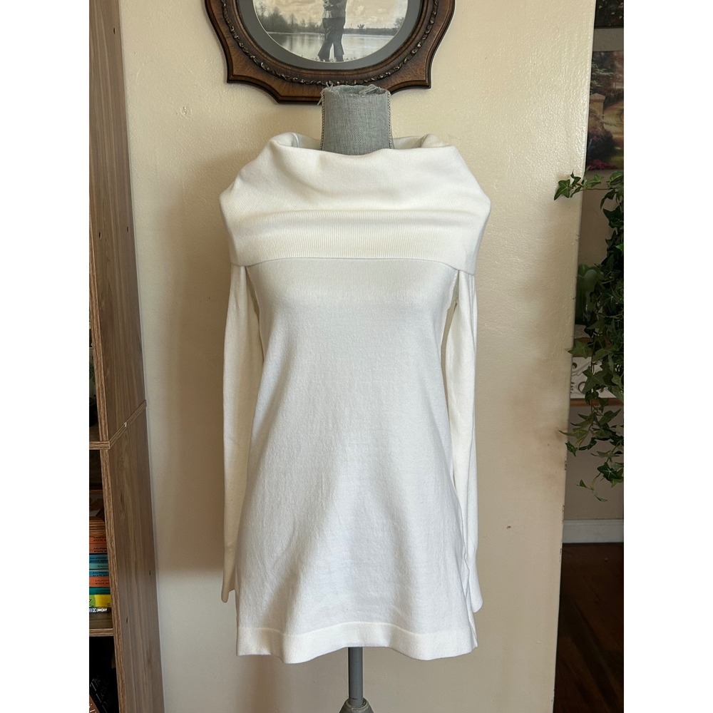 French Connection Sweater Women M Ivory White Cowl Neck Long Sleeve Knit